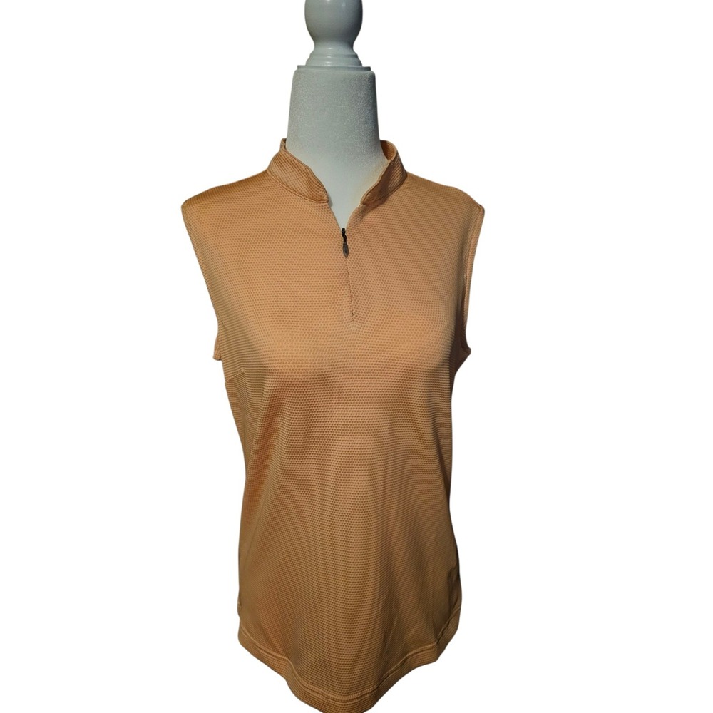Adidas Climacool womens Medium Tank Orange Tennis Golf Athletic Sleeveless Zip